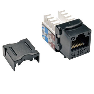 TRIPP LITE Cat6 Cat5e 110 Style Punch Down Keystone Jack, Black, 10-Pack (N238-010-BK)