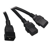 Tripp Lite P036-006-2C19 6 Feet C20 to 2 x C19 AC Power Splitter Y Cable (Black)