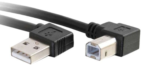 C2G 28112 USB Cable - USB 2.0 Right Angle A Male to B Male Cable, Black (16.4 Feet, 5 Meters)