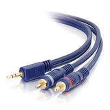 C2G 40616 Velocity One 3.5mm Stereo Male to Two RCA Stereo Male Y-Cable, Blue (25 Feet, 7.62 Meters)