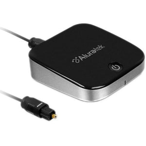 Aluratek ABC02F Bluetooth Audio Receiver and Transmitter, 2-in-1 Wireless 3.5mm, AUX, Optical Audio Adapter, Pairing with 2 Bluetooth Headphones Simultaneously in Transmitter Mode