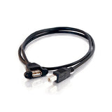 C2G 28069 Panel-Mount USB 2.0 A Female to B Male Cable, Black (3 Feet, 0.91 Meters)