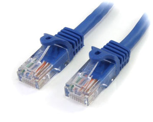 StarTech 3 Feet Snagless RJ45 UTP Cat 5e Patch Cable, Blue (RJ45PATCH3)