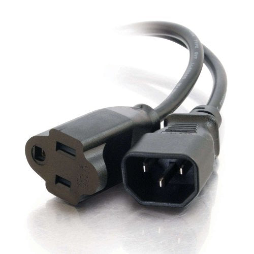 C2G 03148 18 AWG Monitor Power Adapter Cord - IEC320C14 to NEMA 5-15R, TAA Compliant, Black (6 Feet, 1.82 Meters)