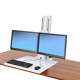 Ergotron 33-407-062 WorkFit-SR Dual Sit-Stand Workstation, White