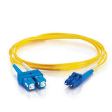 C2G 29920 OS2 Fiber Optic Cable - LC-SC 9/125 Duplex Multimode PVC Fiber Cable, Yellow (9.8 Feet, 3 Meters)