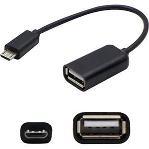 Add-On Computer 12.7cm 5.00" Micro-USB Male to USB 2.0 (A) Female Black On-The-Go Cable (USBOTG)