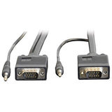 Tripp Lite P504-035 VGA Coax High Resolution Monitor Cable Audio HD15 3.5mm M/M 35-Feet Black