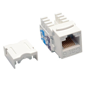 Cat6/5e White Wallplate Keystone Jack, Punch-Down/Rj45 F