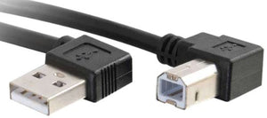 C2G 28110 USB Cable - USB 2.0 Right Angle A Male to B Male Cable, Black (6.6 Feet, 2 Meters)