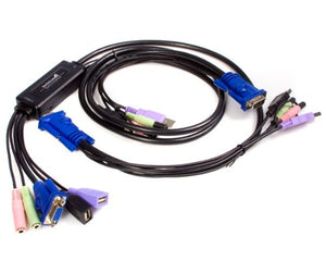 StarTech.com 2 Port USB VGA Cable KVM Switch with Audio - Desktop KVM Switch - VGA KVM Switch - USB KVM Switch 2 Port (SV215MICUSBA)