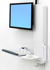 Ergotron StyleView Sit-Stand Vertical Lift, High Traffic Area - Wall Mount for LCD Display/Keyboard / Mouse - White - Screen Size: 24"