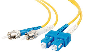 C2G 13478 OS2 Fiber Optic Cable - SC-ST 9/125 Duplex Single-Mode PVC Fiber Cable, Yellow (9.8 Feet, 3 Meters)