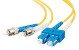 C2G 13478 OS2 Fiber Optic Cable - SC-ST 9/125 Duplex Single-Mode PVC Fiber Cable, Yellow (9.8 Feet, 3 Meters)