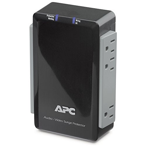 APC P4V Audio/Video 120V Surge Protector 4 Outlet with Coax Protection, Black