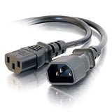 C2G 30823 14 AWG 250 Volt Power Extension Cord - IEC320C14 (C14) to IEC320C13 (C13), TAA Compliant, Black (6 Feet, 1.82 Meters)