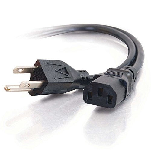 C2G 29927 16 AWG Universal Power Cord for PC, Monitors, Printers, and more (NEMA 5-15P to IEC320C13) TAA Compliant, Black (5 Feet, 1.52 Meters)