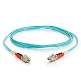 C2G 36515 OM3 Fiber Optic Cable - LC-LC 10Gb 50/125 Duplex Multimode Fiber Cable, Low Smoke Zero Halogen (LSZH) PVC Jacket, Aqua (3.3 Feet, 1 Meter)