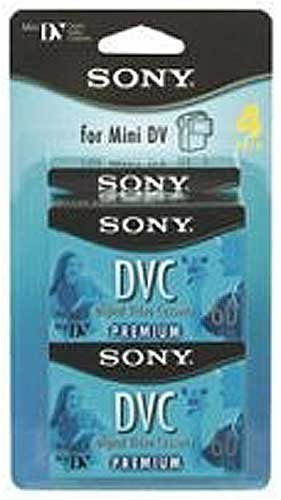 Sony DVM60PRR/4 Premium Digital Video Cassette (4-Pack with Hang Tab)