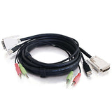 C2G 14180 DVI Dual Link + USB 2.0 KVM Cable with Speaker and Mic, Black (10 Feet, 3.04 Meters)