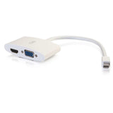 C2G 28272 Mini DisplayPort Male to 4K UHD HDMI or VGA Female Adapter Converter, White (8 Inches)