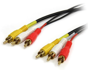 StarTech.com RCA3N1HQ6 Composite Video Cable with Stereo Audio RCA-M/M - 6-Feet