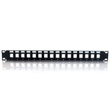 C2G 03858 16-Port Blank Keystone/Multimedia Patch Panel, Black