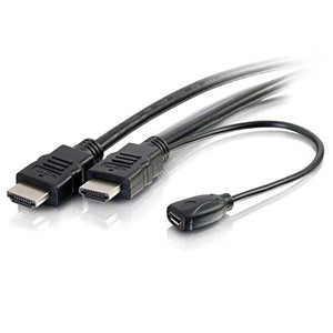 C2G 56791 4K UHD High Speed HDMI Cable (60Hz) with Built-In Power Inserter, Black (10 Feet, 3.04 Meters)