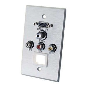 3.5MM Single HD-15 Aluminium A/v Keystone Wall Plate