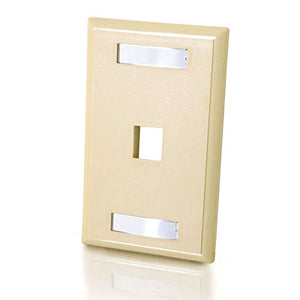 1-Port Single Gang Multimedia Keystone Wall Plate - Ivory