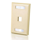 1-Port Single Gang Multimedia Keystone Wall Plate - Ivory