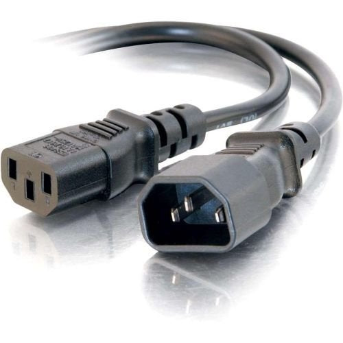 C2g 10ft 18 Awg Computer Power Extension Cord (iec320c14 To Iec320c13) - Female - Male - 10ft - Bla