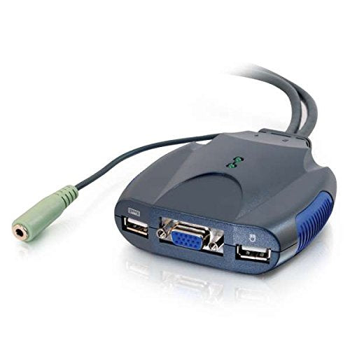 C2G 52043 2-Port VGA and USB Micro KVM with Audio, Black