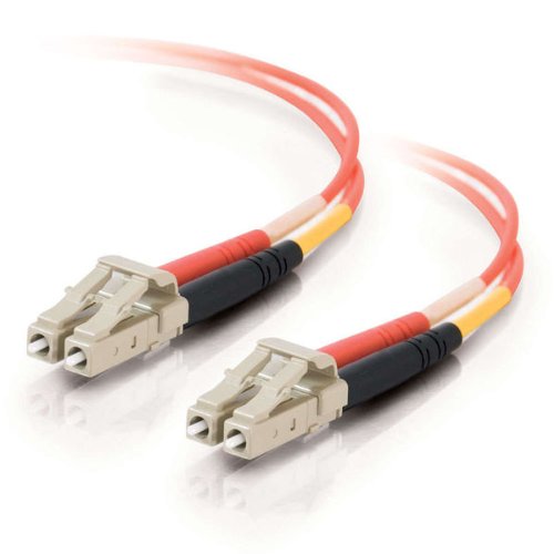 C2G 37956 OM1 Fiber Optic Cable - LC-LC 62.5/125 Duplex Multimode Fiber Cable, Plenum CMP-Rated, Orange (6.6 Feet, 2 Meters)