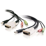 C2G 14180 DVI Dual Link + USB 2.0 KVM Cable with Speaker and Mic, Black (10 Feet, 3.04 Meters)