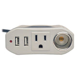 TRIPP LITE TRPPV100USB, 100-Watt Powerverter with 1 AC Outlet, 2 USB Charging Ports and 12-Volt Receptacle