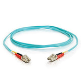 C2G 21604 OM3 Fiber Optic Cable - LC-LC 10Gb 50/125 Duplex Multimode PVC Fiber Cable, TAA Compliant, Aqua (16.4 Feet, 5 Meters) (Made in the USA)