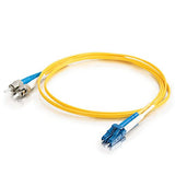 C2G 37486 OS2 Fiber Optic Cable - LC-ST 9/125 Duplex Single-Mode PVC Fiber Cable, Yellow (98.4 Feet, 30 Meters)