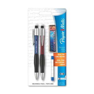 Paper Mate ComfortMate ULTRA Mechanical Pencil, Mechanical Pencil Starter Set Assorted Barrels, 2-Carded, 0.7mm (1738796)