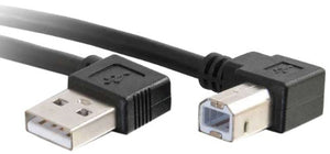 C2G 28111 USB Cable - USB 2.0 Right Angle A Male to B Male Cable, Black (9.8 Feet, 3 Meters)