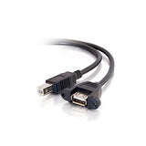 C2G / Cables to Go 28065 USB 2.0 A Female to B Male Panel Mount Cable (Black)