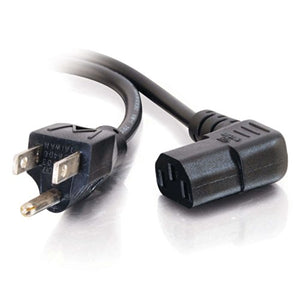 C2G Cables to Go 28593 18 AWG Universal Right Angle Power Cord for NEMA 5-15P to IEC32013R, Black (14 Feet/4.26 Meters)