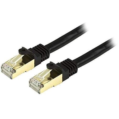 StarTech.com Cat6a Shielded Patch Cable - 8 ft - Black - Snagless RJ45 Cable - Ethernet Cord - Cat 6a Cable - 8ft (C6ASPAT8BK)