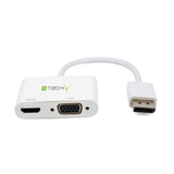 Techly ICOC DSP-VH1220 Display Port 1.2 to Hdmi/Vga 4K Adapter