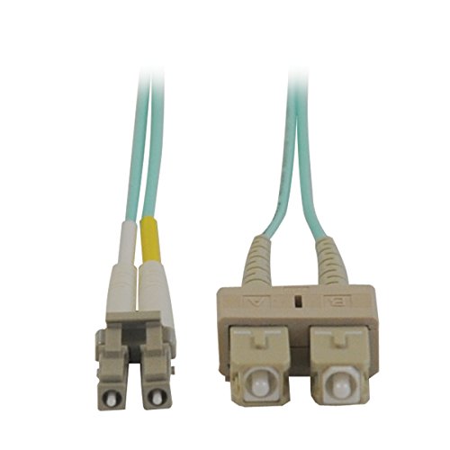 Tripp Lite N816-03M 10 Feet 10Gb Multimode Duplex 50/125 LSZH Fiber Patch Cable LC/SC - 3M (Aqua)