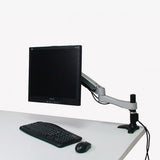 Amer Mounts AMR1APL: Long Single Articulating Monitor Arm - Grommet Based Desk Mount -Displays up to 26 inch LCD/LED Screens