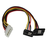 12IN 4PIN MOLEX to Dual Right Angle SATA Y Splitter Cable