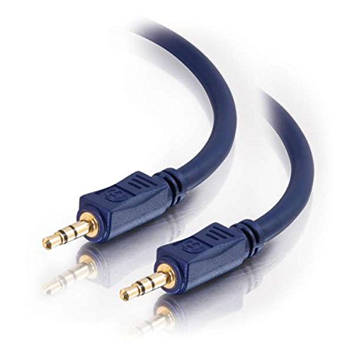 C2G 40601 Velocity 3.5mm M/M Stereo Audio Cable, Aux Cable, Blue (3 Feet, 0.91 Meters)