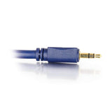 C2G 40605 Velocity 3.5mm M/M Stereo Audio Cable, Aux Cable, Blue (50 Feet, 15.24 Meters)