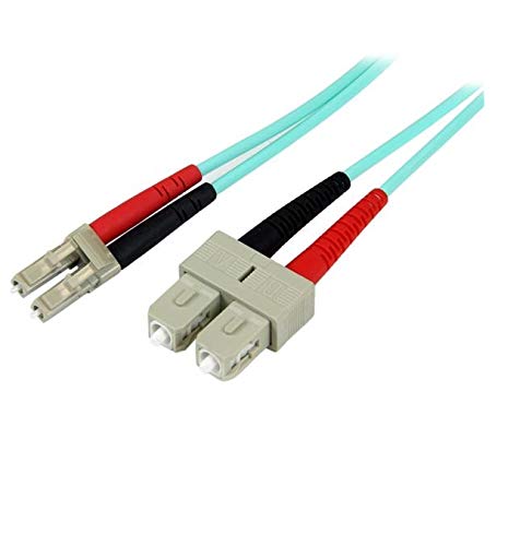 StarTech.com 5m Fiber Optic Cable - 10 Gb Aqua - Multimode Duplex 50/125 - LSZH - LC/SC - OM3 - LC to SC Fiber Patch Cable